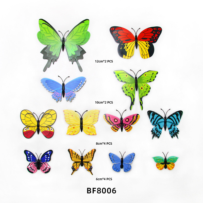 Lote de 12 Mariposas 3D de Doble Capa para Amazon FBA - Decoración para Pared de Sala, Dormitorio y Centros Comerciales - Ideal para Fiestas y Mayoristas