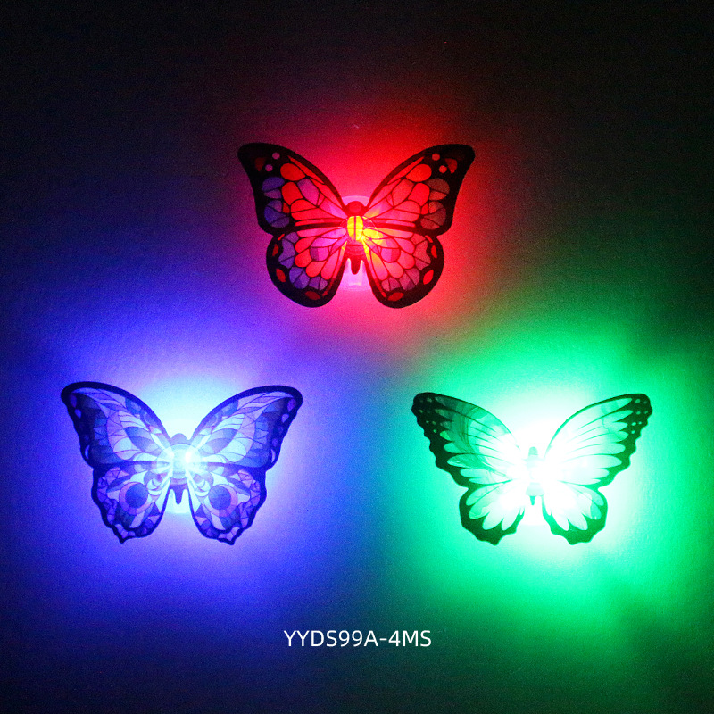 Mariposas Brillantes para Decoración de Pasteles - Base con Luz LED y Adhesivo - Para Fiestas, Cortinas y Mesas - Set para Mayoristas y Reposteros