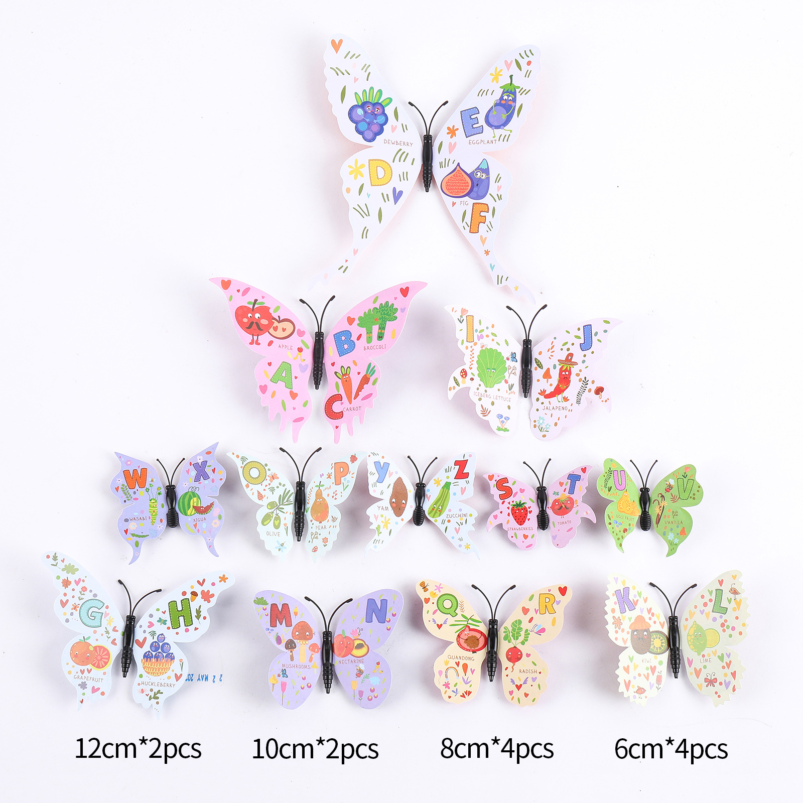 Mariposas de Plástico 3D de una Capa - Adhesivos de Colores Vibrantes para Pared - Decoración Creativa para Hogar y Mayoristas