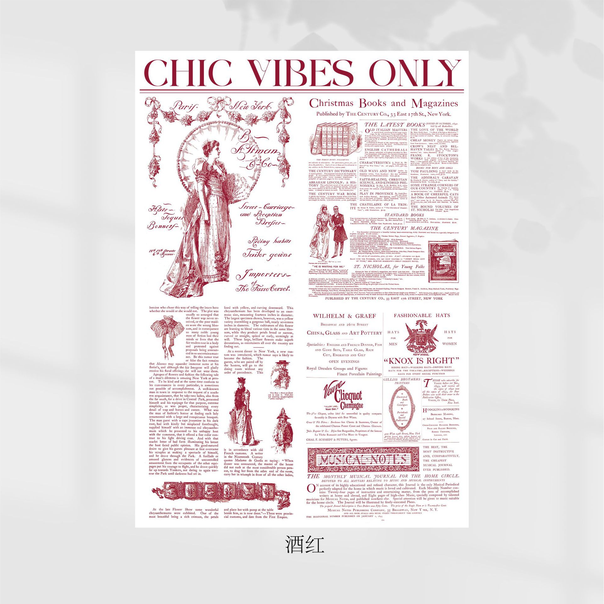 Papel para Envolver Flores Estilo Vintage Siglo XIX - Diseño con Letras Inglesas - Papel Grueso de Alta Gama para Florerías - Venta al por Mayor para Boutiques y Eventos de Lujo