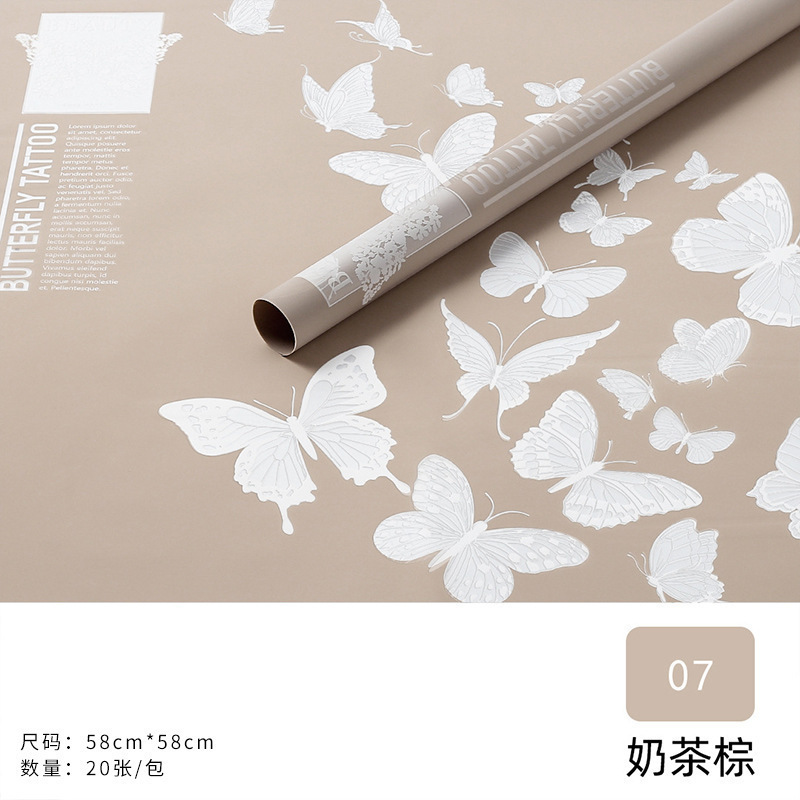 Film Plástico para Envolver Flores con Diseño de Mariposas - Papel Transparente Impermeable para Arreglos Florales - Fabricante Directo para Venta al por Mayor (Mín. 100 Rollos)