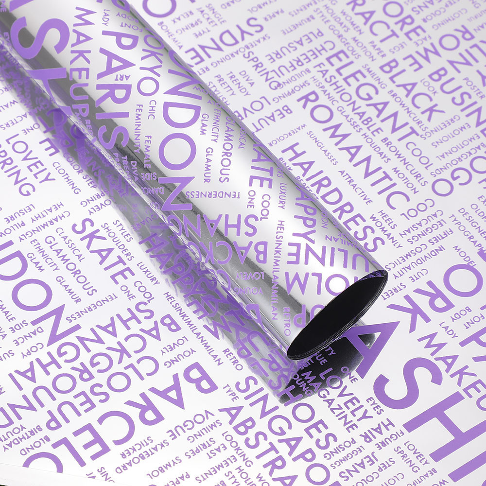 Papel para Flores Estilo Europeo/Americano con Tipografía Inglesa - Superficie Mate (Estilo 'Hansol') - Material Impermeable de Alta Calidad para Floristerías - Venta al por Mayor