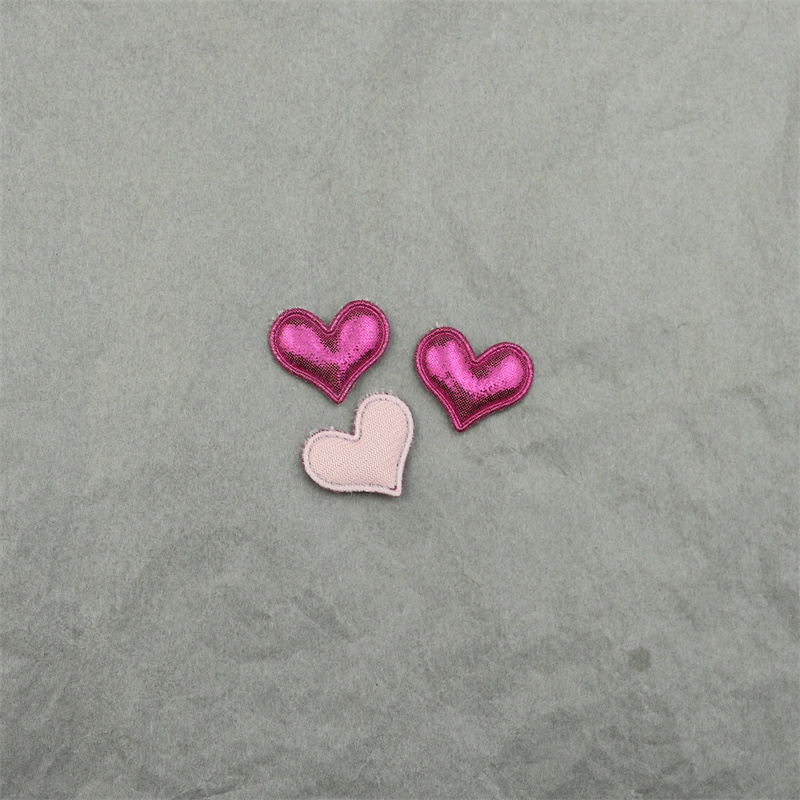 Corazones de Pana Brillante de 2.5cm con Estampado - Componentes para Fabricación de Accesorios de Pelo y Manualidades - Proveedor Mayorista