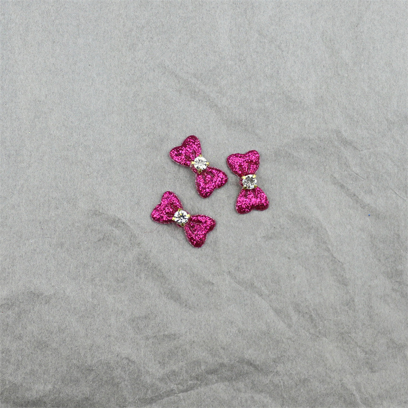 Moños de Cuero con Purpurina y Cristales - Componentes para Fabricación de Accesorios de Pelo, Ropa de Muñecas y Manualidades - Proveedor Mayorista