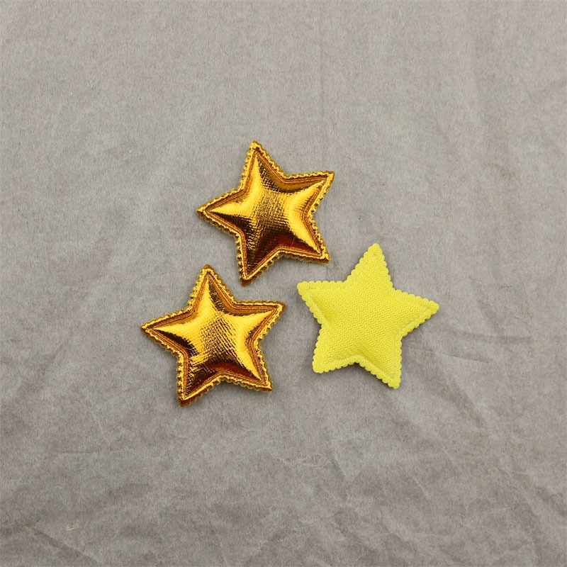 Estrellas de Tela Dorada de 3.1cm - Componentes para Fabricación de Accesorios de Pelo, Ropa, Calzado y Muñecas - Proveedor Mayorista