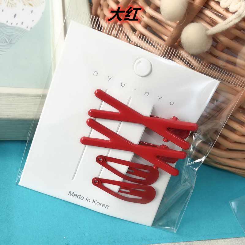 Set Coreano de Broches BB Cruzados - Pinzas en Forma de Lágrima con Esmalte HyunA