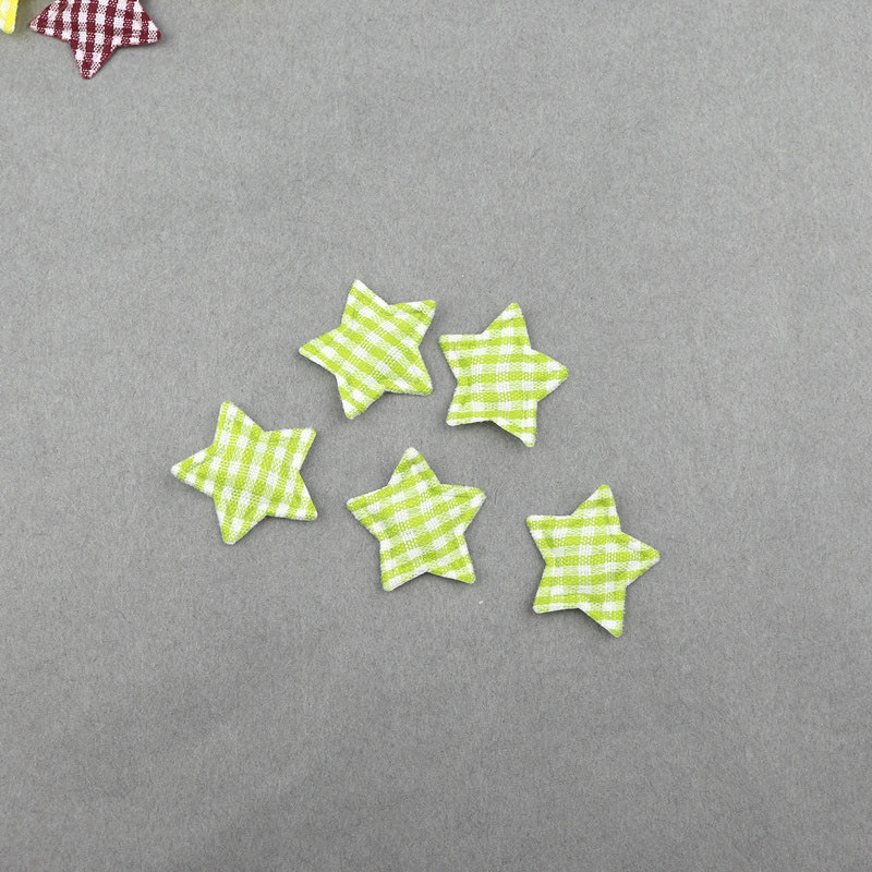 Estrellas de Tela de Cuadros de 2.5cm con Estampado - Componentes para Repostería, Accesorios de Pelo y Manualidades - Proveedor Mayorista 