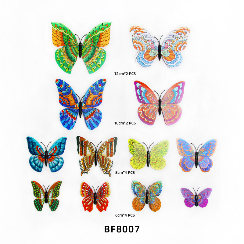 Lote de 12 Mariposas 3D de Doble Capa para Amazon FBA - Decoración para Pared de Sala, Dormitorio y Centros Comerciales - Ideal para Fiestas y Mayoristas