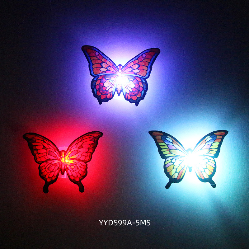 Mariposas Brillantes para Decoración de Pasteles - Base con Luz LED y Adhesivo - Para Fiestas, Cortinas y Mesas - Set para Mayoristas y Reposteros