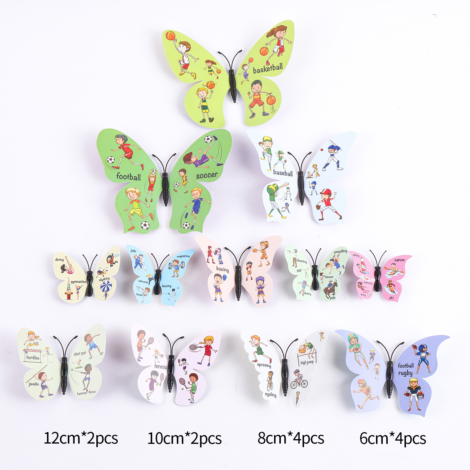 Mariposas de Plástico 3D de una Capa - Adhesivos de Colores Vibrantes para Pared - Decoración Creativa para Hogar y Mayoristas