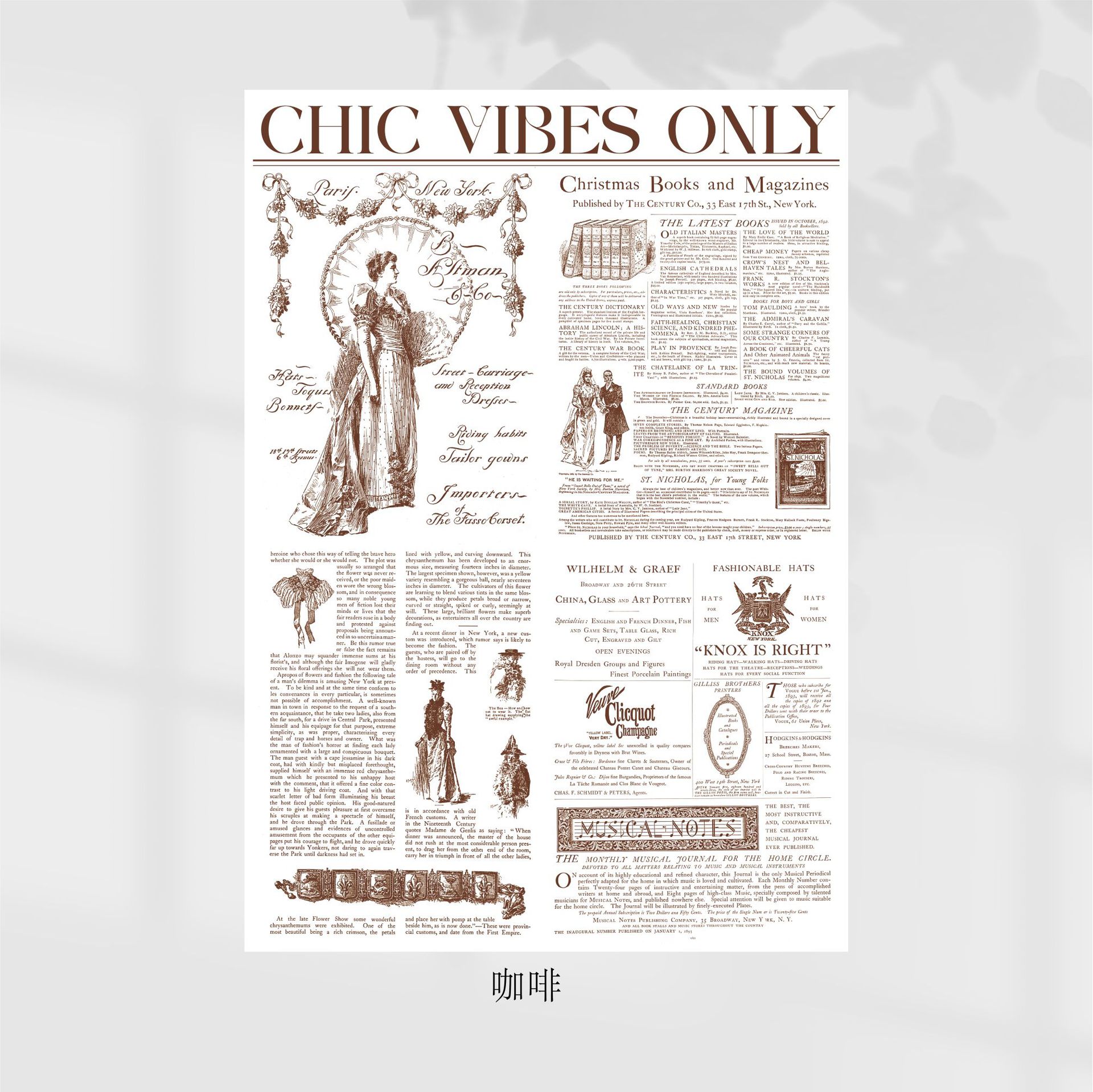 Papel para Envolver Flores Estilo Vintage Siglo XIX - Diseño con Letras Inglesas - Papel Grueso de Alta Gama para Florerías - Venta al por Mayor para Boutiques y Eventos de Lujo