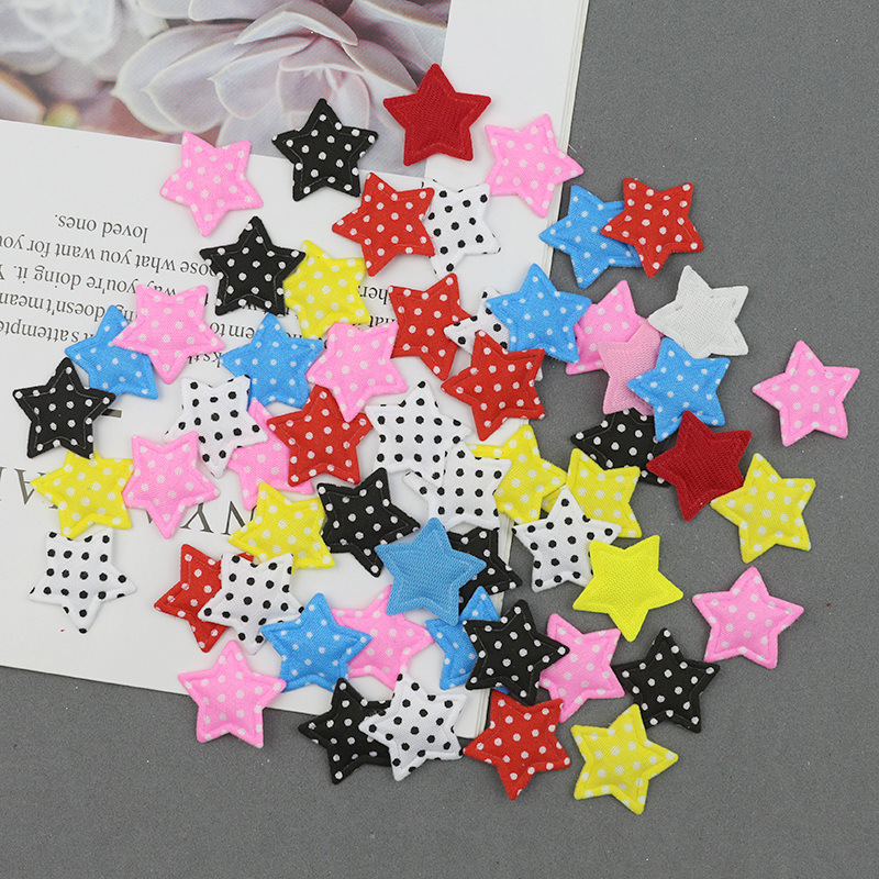 Estrellas de Puntos Coloridos de 2.5cm con Estampado - Componentes para Fabricación de Accesorios Infantiles y Manualidades - Proveedor Directo de Fábrica