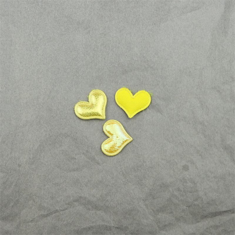 Corazones de Pana Brillante de 2.5cm con Estampado - Componentes para Fabricación de Accesorios de Pelo y Manualidades - Proveedor Mayorista