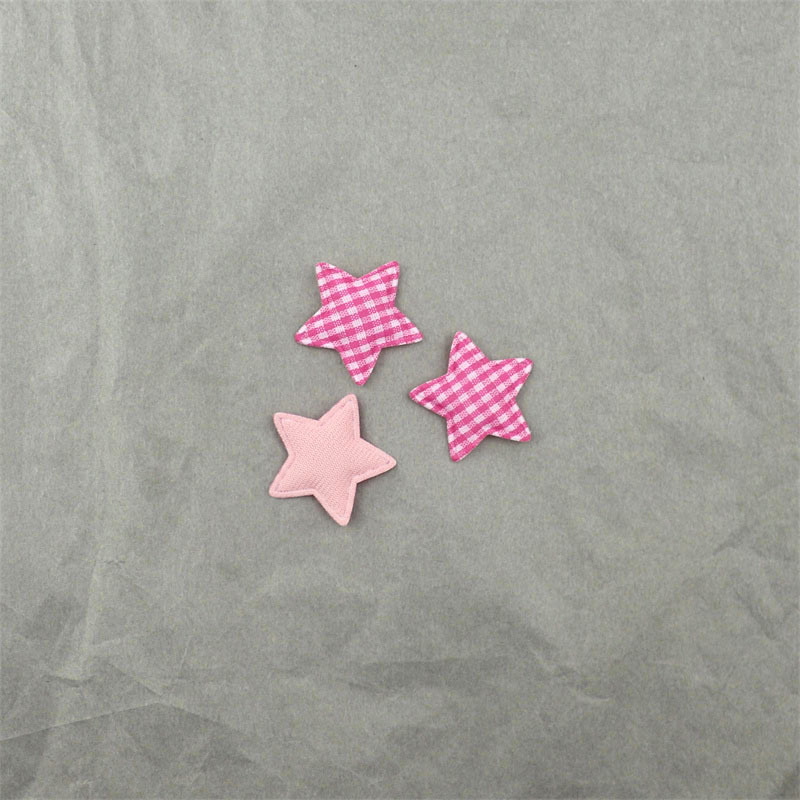 Estrellas de Tela de Cuadros de 3.3cm - Componentes para Fabricación de Juguetes, Ropa de Muñecas y Accesorios de Pelo - Proveedor Mayorista