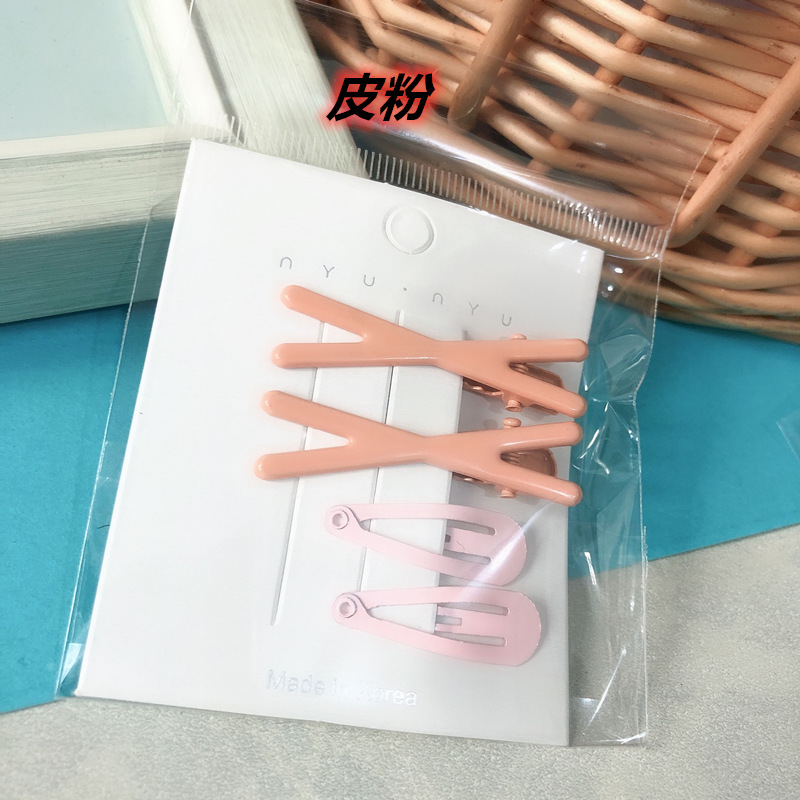 Set Coreano de Broches BB Cruzados - Pinzas en Forma de Lágrima con Esmalte HyunA