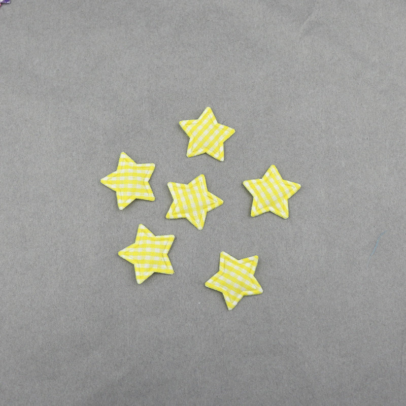 Estrellas de Tela de Cuadros de 2.5cm con Estampado - Componentes para Repostería, Accesorios de Pelo y Manualidades - Proveedor Mayorista 