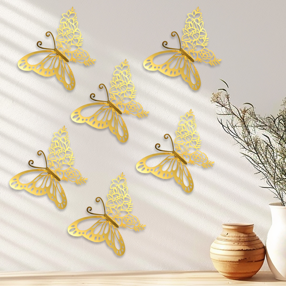 Mariposas Adhesivas Gigantes 28CM - Lote para Mayoristas - Diseño Tridimensional y Calado - Ideal para Decoración de Paredes, Eventos y Vitrinas Comerciales
