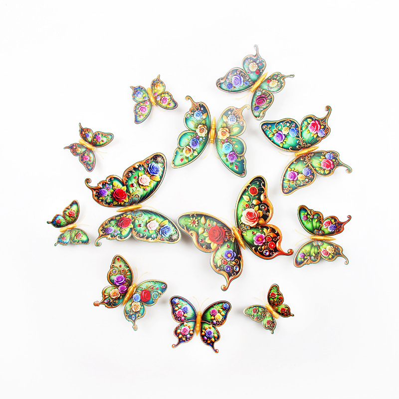 Lote de 12 Mariposas 3D de Doble Capa para Pared Infantil - Diseño Realista y Divertido - Decoración Creativa y Segura para Habitación de Niños - Venta por Lotes para Mayoristas