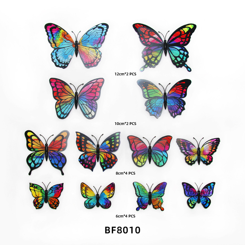 Lote de 12 Mariposas 3D de Doble Capa para Amazon FBA - Decoración para Pared de Sala, Dormitorio y Centros Comerciales - Ideal para Fiestas y Mayoristas