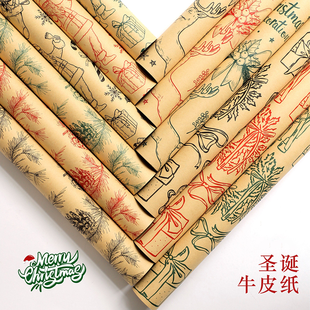 Papel Kraft para Envolver Flores con Estampado Navideño (Santa Claus, Piñas) - Nuevo Diseño 2024 - Suministro Exclusivo para Mayoristas - Ideal para Temporada Navideña