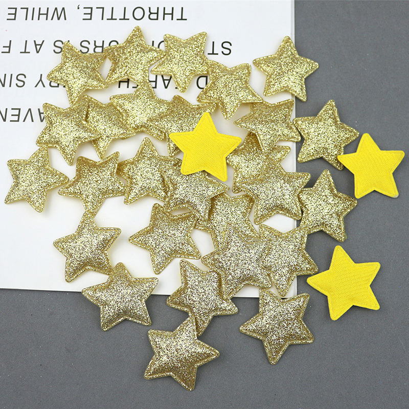 Estrellas de Oropel de 3.6cm con Purpurina - Componentes para Fabricación de Accesorios de Pelo, Ropa y Manualidades - Proveedor Mayorista