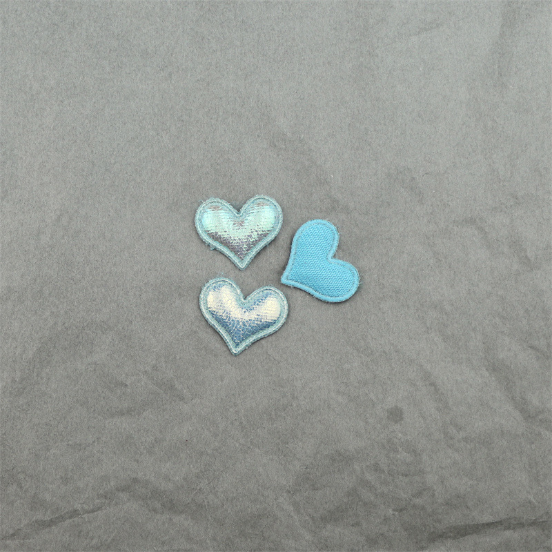 Corazones de Pana Brillante de 2.5cm con Estampado - Componentes para Fabricación de Accesorios de Pelo y Manualidades - Proveedor Mayorista