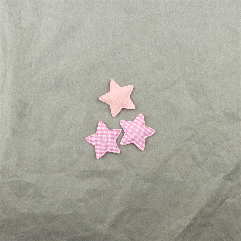Estrellas de Tela de Cuadros de 3.3cm - Componentes para Fabricación de Juguetes, Ropa de Muñecas y Accesorios de Pelo - Proveedor Mayorista