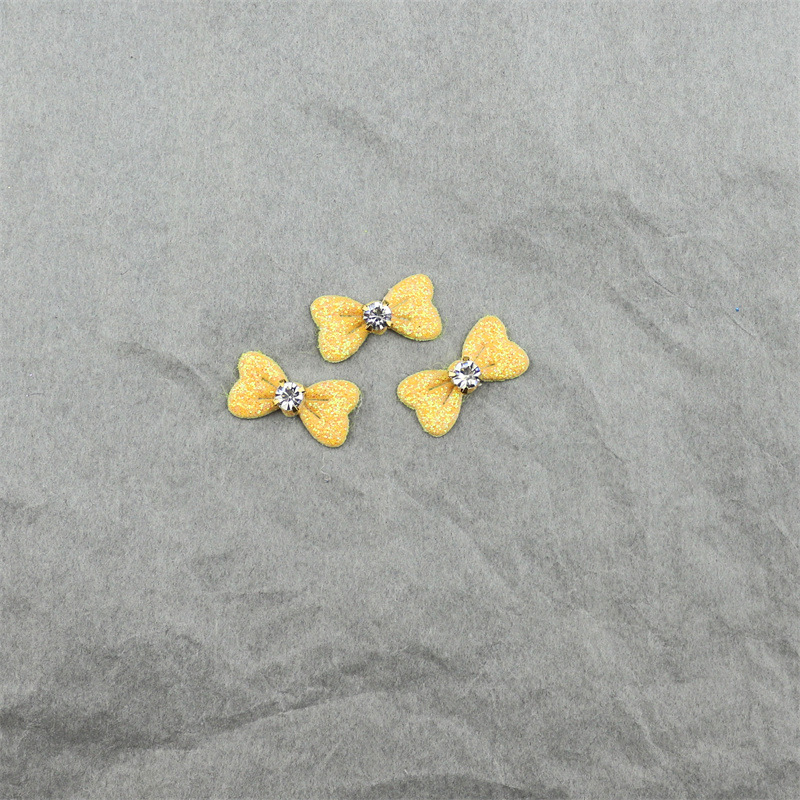 Moños de Cuero con Purpurina y Cristales - Componentes para Fabricación de Accesorios de Pelo, Ropa de Muñecas y Manualidades - Proveedor Mayorista