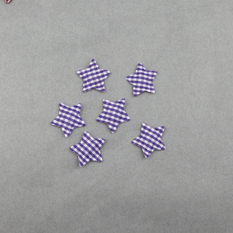 Estrellas de Tela de Cuadros de 2.5cm con Estampado - Componentes para Repostería, Accesorios de Pelo y Manualidades - Proveedor Mayorista 