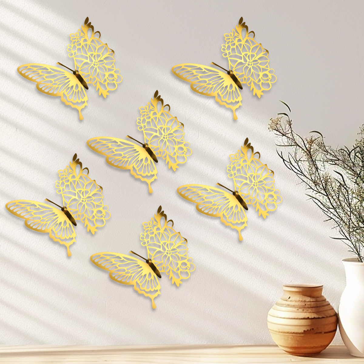 Mariposas Adhesivas Gigantes 28CM - Lote para Mayoristas - Diseño Tridimensional y Calado - Ideal para Decoración de Paredes, Eventos y Vitrinas Comerciales