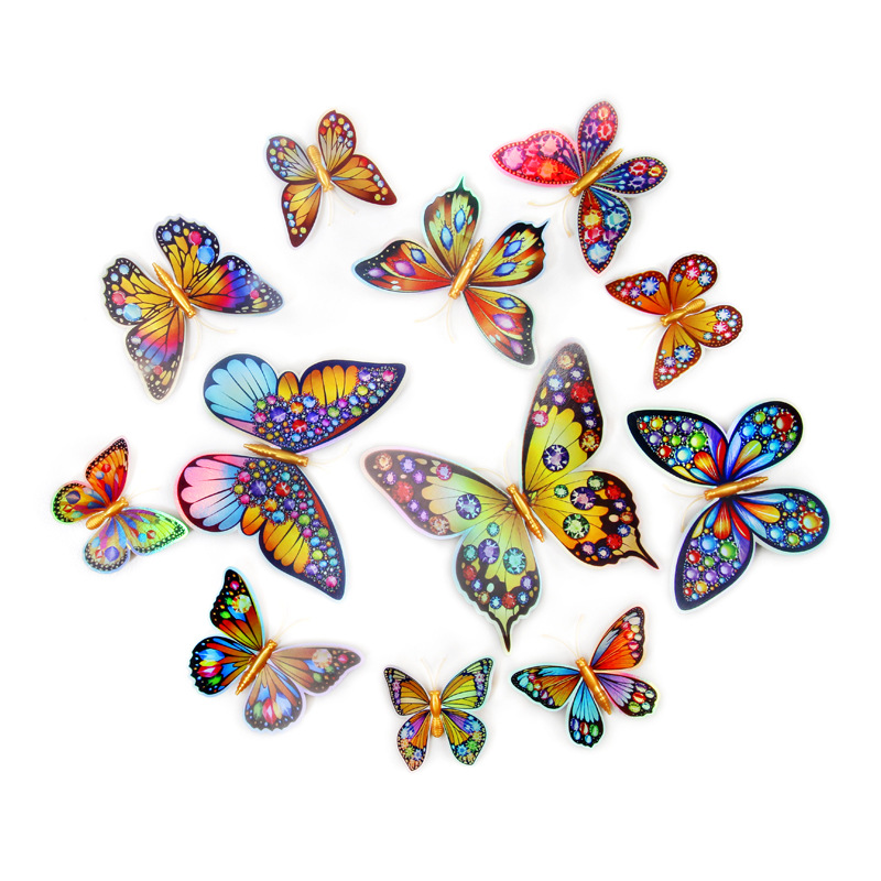 Mariposas Magnéticas de PVC de Alta Definición - Diseño 3D de una Capa con Imán - Reutilizables para Decoración de Pared y Puertas de Nevera - Venta por Lotes para Mayoristas