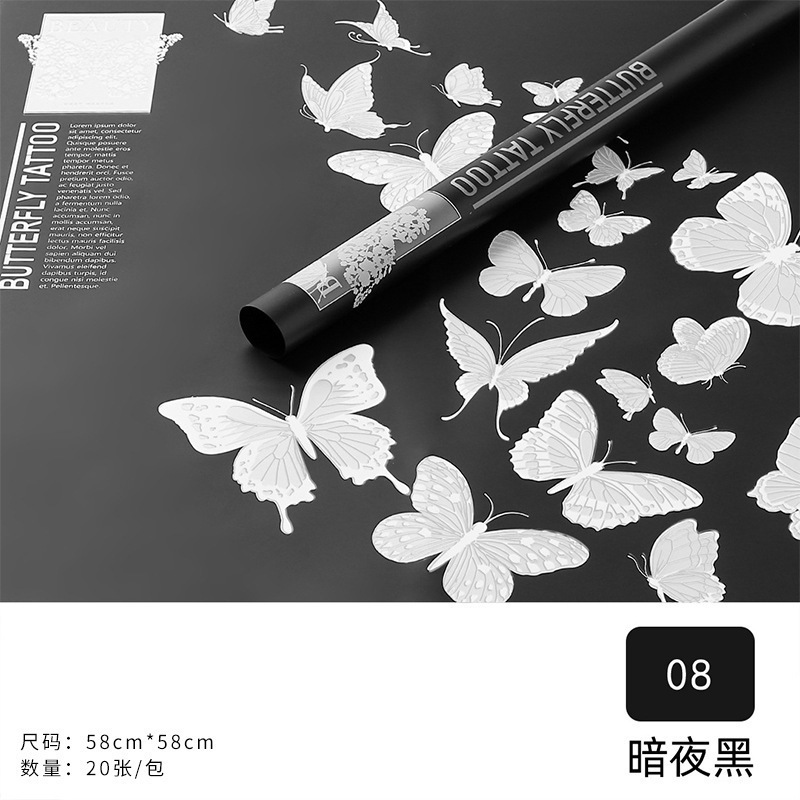 Film Plástico para Envolver Flores con Diseño de Mariposas - Papel Transparente Impermeable para Arreglos Florales - Fabricante Directo para Venta al por Mayor (Mín. 100 Rollos)