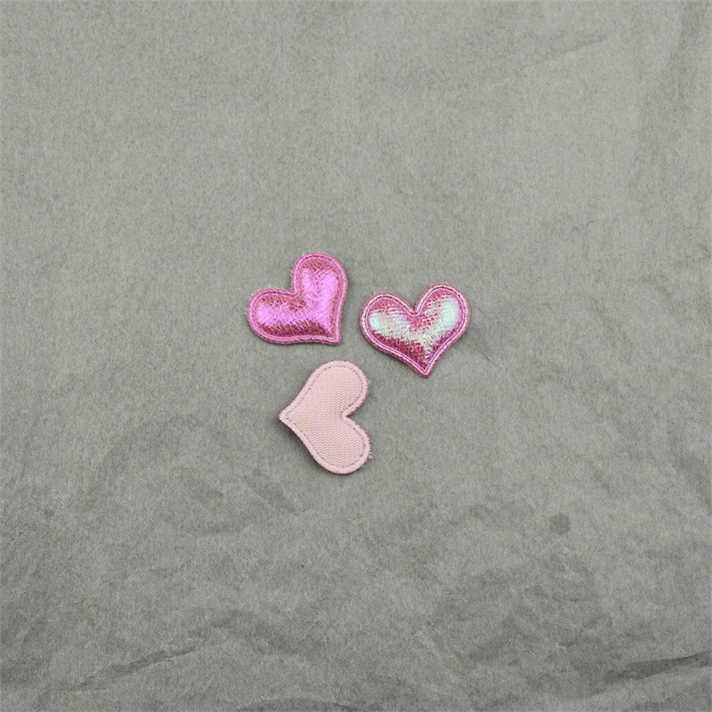 Corazones de Pana Brillante de 2.5cm con Estampado - Componentes para Fabricación de Accesorios de Pelo y Manualidades - Proveedor Mayorista