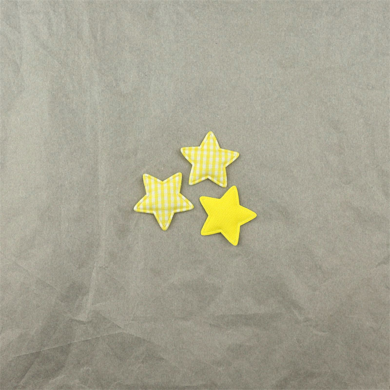 Estrellas de Tela de Cuadros de 3.3cm - Componentes para Fabricación de Juguetes, Ropa de Muñecas y Accesorios de Pelo - Proveedor Mayorista