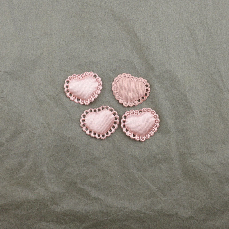 Corazones de Encaje Calado de 2.9cm - Componentes para Fabricación de Accesorios de Pelo, Ropa de Muñecas y Manualidades - Proveedor Mayorista 