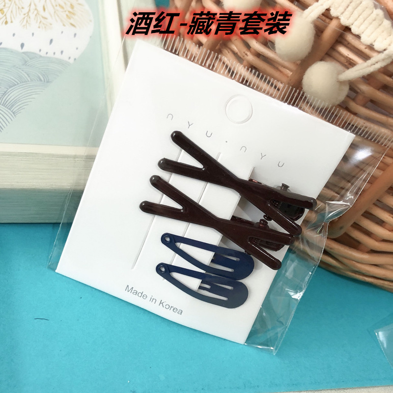 Set Coreano de Broches BB Cruzados - Pinzas en Forma de Lágrima con Esmalte HyunA