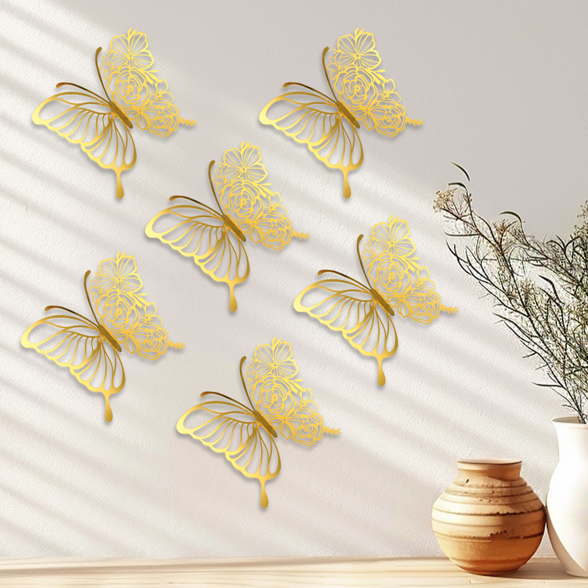 Mariposas Adhesivas Gigantes 28CM - Lote para Mayoristas - Diseño Tridimensional y Calado - Ideal para Decoración de Paredes, Eventos y Vitrinas Comerciales