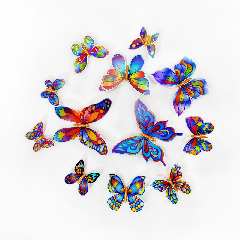Mariposas Magnéticas de PVC de Alta Definición - Diseño 3D de una Capa con Imán - Reutilizables para Decoración de Pared y Puertas de Nevera - Venta por Lotes para Mayoristas