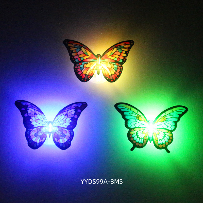 Mariposas Brillantes para Decoración de Pasteles - Base con Luz LED y Adhesivo - Para Fiestas, Cortinas y Mesas - Set para Mayoristas y Reposteros
