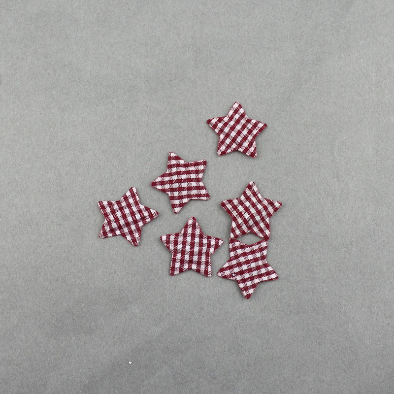 Estrellas de Tela de Cuadros de 2.5cm con Estampado - Componentes para Repostería, Accesorios de Pelo y Manualidades - Proveedor Mayorista 