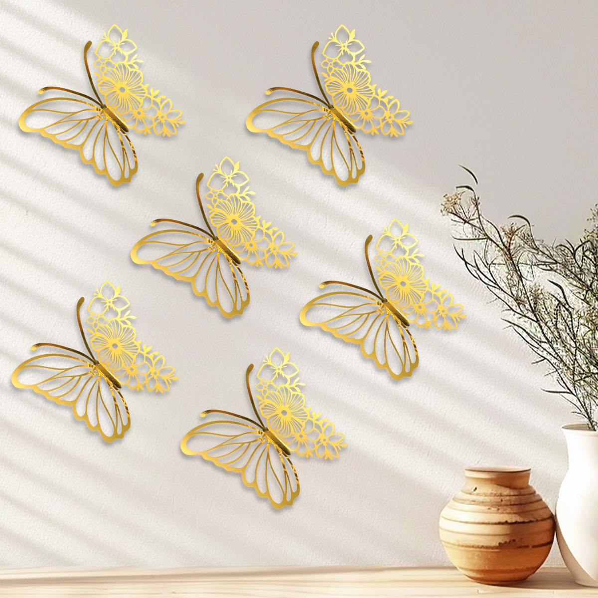 Mariposas Adhesivas Gigantes 28CM - Lote para Mayoristas - Diseño Tridimensional y Calado - Ideal para Decoración de Paredes, Eventos y Vitrinas Comerciales