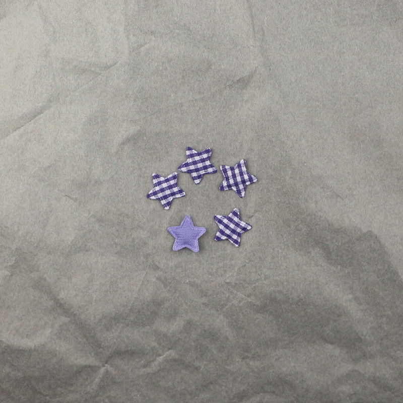 Estrellas de Tela de Cuadros de 1.8cm - Componentes para Fabricación de Juguetes, Muñecas y Accesorios de Pelo - Proveedor Mayorista 