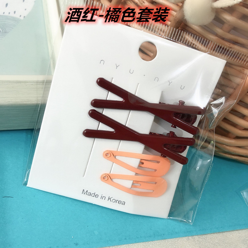 Set Coreano de Broches BB Cruzados - Pinzas en Forma de Lágrima con Esmalte HyunA