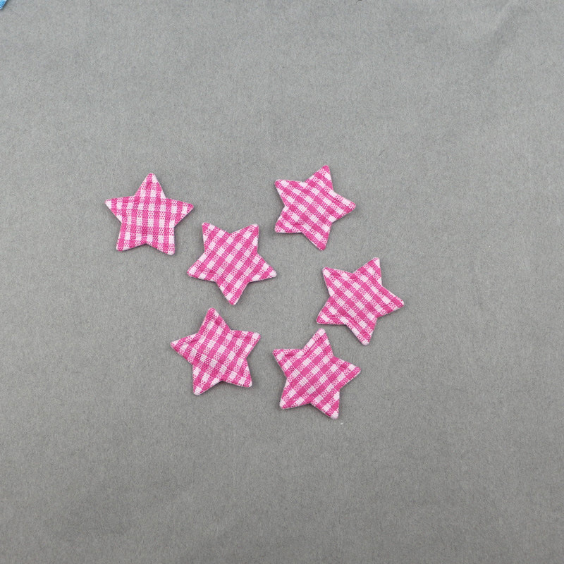Estrellas de Tela de Cuadros de 2.5cm con Estampado - Componentes para Repostería, Accesorios de Pelo y Manualidades - Proveedor Mayorista 