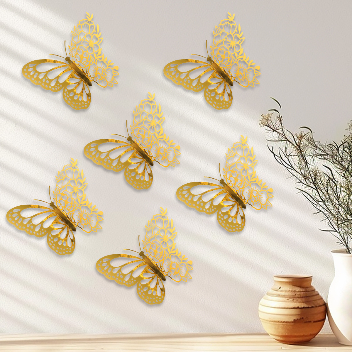 Mariposas Adhesivas Gigantes 28CM - Lote para Mayoristas - Diseño Tridimensional y Calado - Ideal para Decoración de Paredes, Eventos y Vitrinas Comerciales