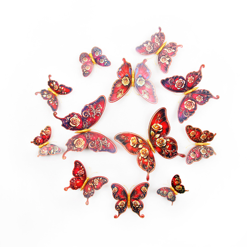 Lote de 12 Mariposas 3D de Doble Capa para Pared Infantil - Diseño Realista y Divertido - Decoración Creativa y Segura para Habitación de Niños - Venta por Lotes para Mayoristas