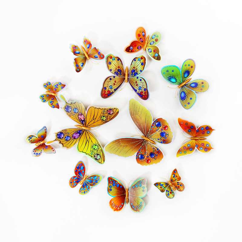 Lote de 12 Mariposas 3D Realistas para Decoración - Adhesivos Creativos para Paredes de Habitación Infantil - Ideales para Cuartos de Niños y Guarderías - Venta al por Mayor
