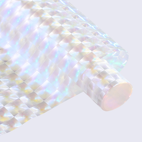 Papel para Flores 'Cubo de Hielo' con Efecto Ojo de Gato Iridiscente - Superficie Fría y Brillante para 520 y San Valentín - Material Impermeable de Lujo para Floristerías - Venta al por Mayor