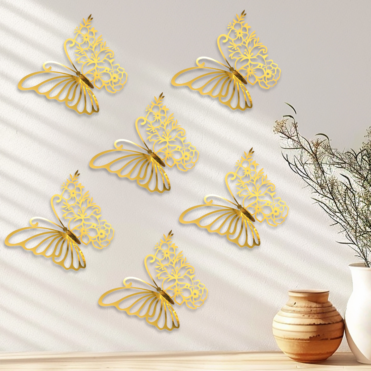 Mariposas Adhesivas Gigantes 28CM - Lote para Mayoristas - Diseño Tridimensional y Calado - Ideal para Decoración de Paredes, Eventos y Vitrinas Comerciales