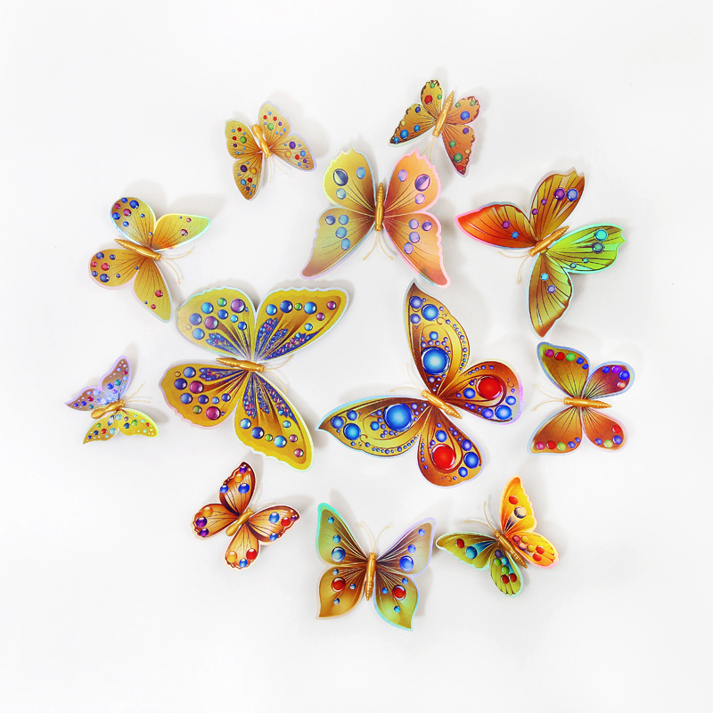 Lote de 12 Mariposas 3D Realistas para Decoración - Adhesivos Creativos para Paredes de Habitación Infantil - Ideales para Cuartos de Niños y Guarderías - Venta al por Mayor